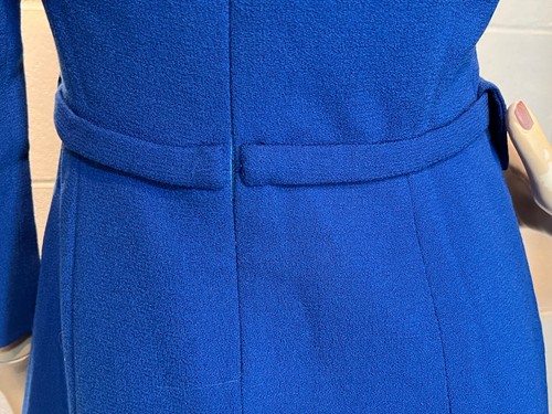 Sz M Vtg 60s Blue Dress High End WOOL Bardley Hidden Metal Zipper Classic 1960s - Picture 10 of 13