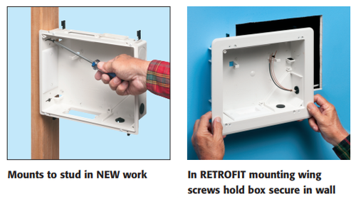 *OPEN BOX* Arlington® TVBU810 8″x10″ (HOLE SIZE: 11¼″x9¼″) Low-Voltage TV Box™ - Picture 7 of 9