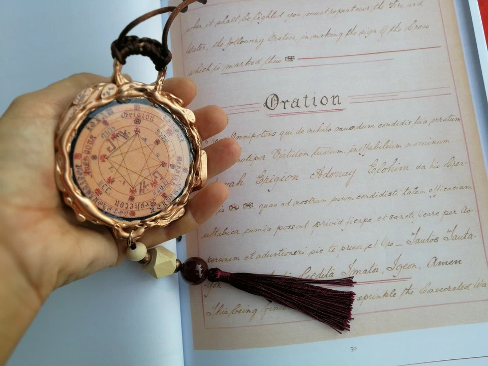 antique book occult black magic manuscript grimoire handwritten kabbalah kabala - Image 4 of 4