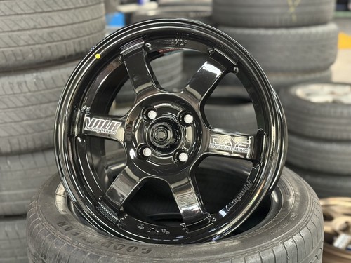 New 15x6.5 ULF TE37 OG Design (4 Wheel) 4x100 fit HONDA TOYOTA MAZDA BLACK - Picture 5 of 11