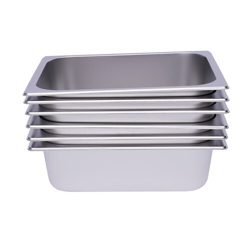 6er Pack 1/2 Größe 4 Tiefe Edelstahl Dampftisch/Hotel Buffet Pfannen Langlebig - Bild 8 von 9