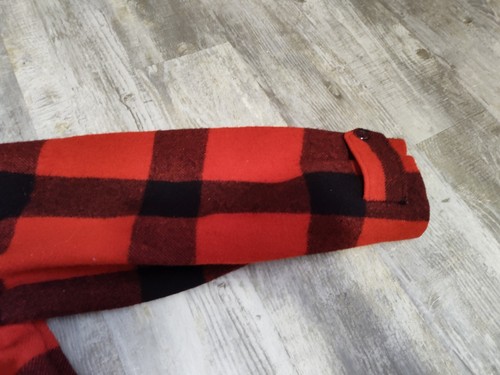 Vtg 50s Woolrich Mackinaw Jacket Adult 38 Buffalo Plaid Red Button Hunting EUC - Picture 8 of 21