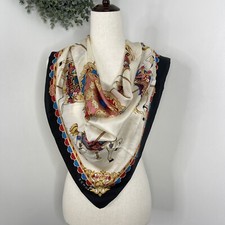 Vintage ECHO 100  Silk Square Scarf with Horses