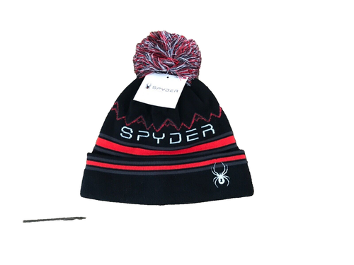 SPYDER Kinder ICEBOX Bommel Wintervlies gefütterte Strickkappe Beanie MÜTZE JUNGEN O/S NEU - Bild 1 von 3