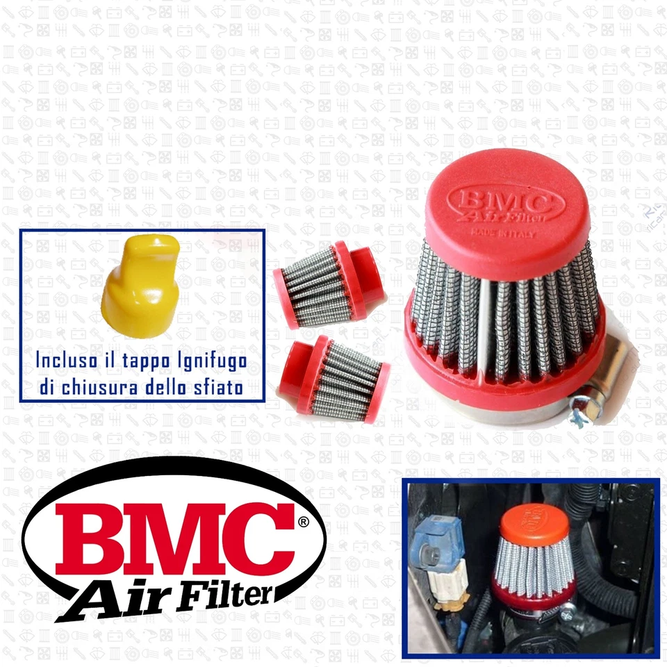 KIT FILTRO CONICO BMC + TAPPO FIAT 500 - 595 ABARTH SFIATO ESTERNO POP OFF - Immagine 2 di 2