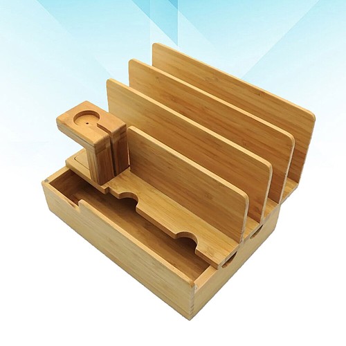 Bamboo and Wood Charger Charging Stand Compatible Phone Station Display Bracket - 第 7/12 張圖片