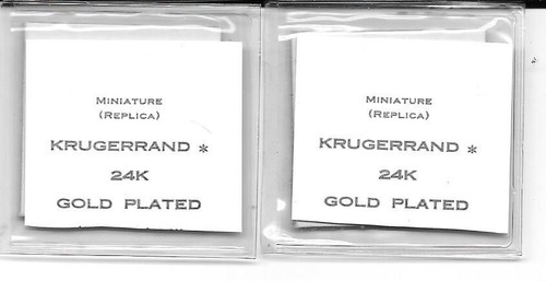 (2) Krugerrand 24 KT Gold Plated 1978 Layered Miniature Collector's Tribute - Picture 3 of 11