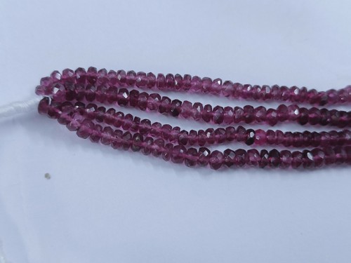 Aplicación de cuentas de rondela facetadas de turmalina rosa/rubelita 63 quilates. Piedra preciosa natural - Imagen 4 de 7