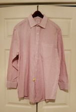 Brooks Brothers Men's Size 16 1/2-2/3 346 Cotton Red  White Long Sleeved Shirt