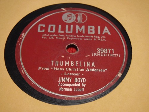 Jimmy Boyd 78 RPM I Saw Mommy Kissing Santa Claus Thumbelina Columbia 39871 1952 - Picture 2 of 5
