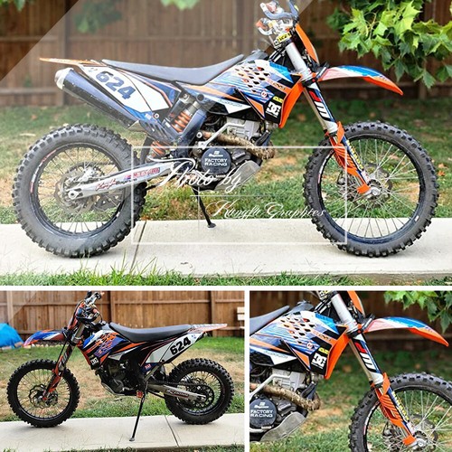 Kungfu Graphics Custom Decal for 150 200 250 300 450 505 XC XCF 2008 2009 2010 - Foto 2 di 8