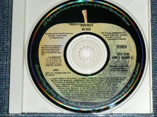 BADFINGER BEATLES Japan 1992 NM CD NO DICE - Picture 4 of 4