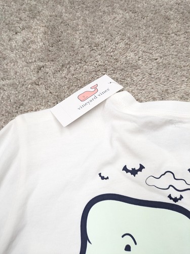 Vineyard Vines Halloween Shirt Youth Kids Boy Large White Whale Logos Cotton NWT - Picture 4 of 11