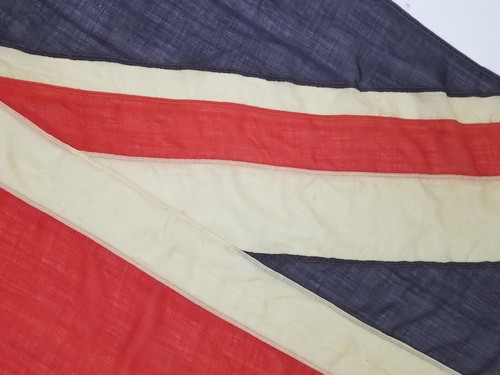 Antique Hand-Stitched Cotton British Union Jack Flag 310x150cms - Picture 5 of 12