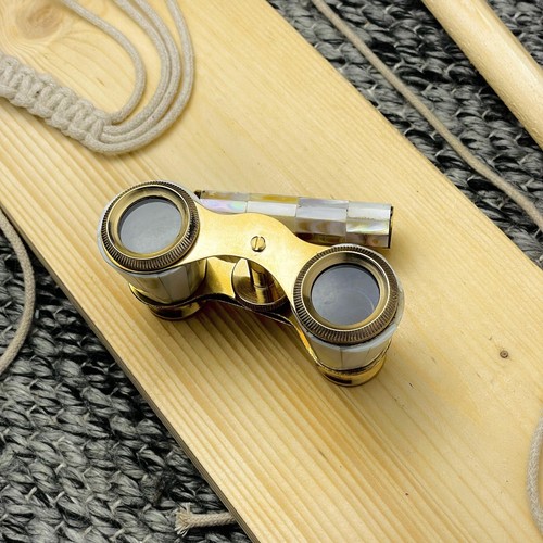 Mother of Pearl binocular Brass Binocular With Handle, Theater Glasses, Nautical - Picture 5 of 7