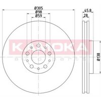 Kamoka 2X Bremsscheibe Vorne Ø305 Mm BelüFtet FüR Fiat Doblo GroßRaumlimousine