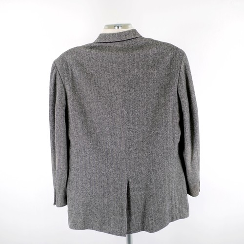 Cricketeer Tweed Wool Camel Hair Nylon Gray Herringbone 2 Button Sport Coat 42L - Picture 7 of 13