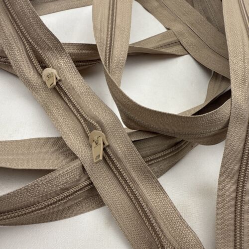CONTINUOUS CHAIN ZIP & SLIDERS, For UPHOLSTERY Etc. 161 Inches - Picture 2 of 3