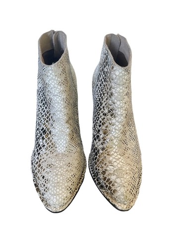 Diba True Pay Phone Snake Print Leather Ankle Boots Size 7 - Picture 3 of 12