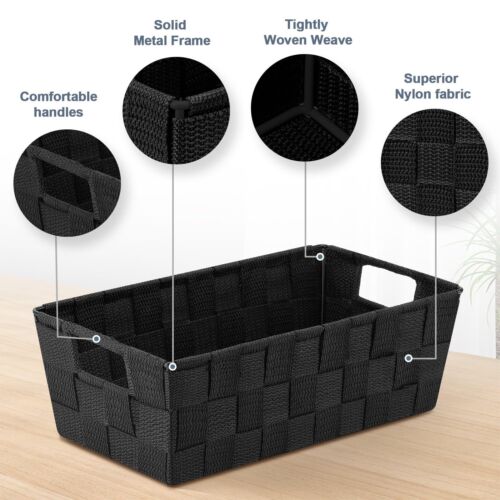 Woven Storage Baskets Storage Baskets For Organizing set Of 8 Cube Baskets Bin - Picture 3 of 7