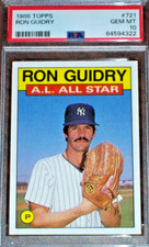 1986 Ron Guidry (All-Star) #721 Topps PSA 10 New York Yankees