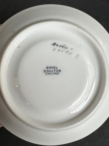 Antike rosa Royal Doulton Demitasse Tasse & Untertasse Gold - Bild 11 von 11