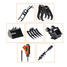 Attachments For Mini Excavator Ripper Rake Auger Bucket Thumb Clips Quick Hitch