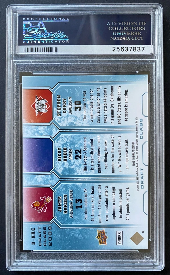 2009-10 UD ПРОЕКТ ИЗДАНИЕ CURRY-HARDEN-RUBIO ПРОЕКТ КЛАССА СИНИЙ RC - #D-HRC PSA 9 - Изображение 2 из 3