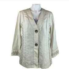 J. JILL Embroidered Linen Jacket