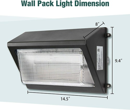 2-PACK 60W LED Wall Pack Light Dusk to Dawn Commercial Outdoor Security Lighting - Picture 3 of 9