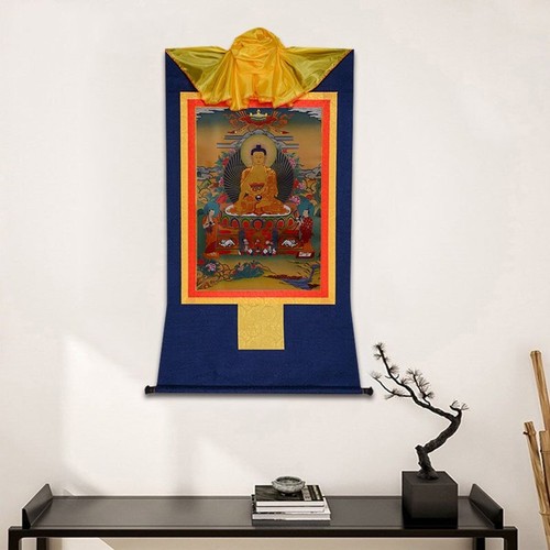 35cm-60cm Tibetan Buddhism Sakyamuni Buddha Statue Thangka Print Scroll - Picture 5 of 12