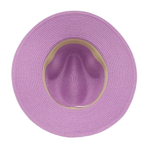Cappello Panama Uomo Donna Tesa Larga Paglia Fedora Spiaggia Sole Cappello con Cintura in Pelle Nuovo - Foto 24 di 47