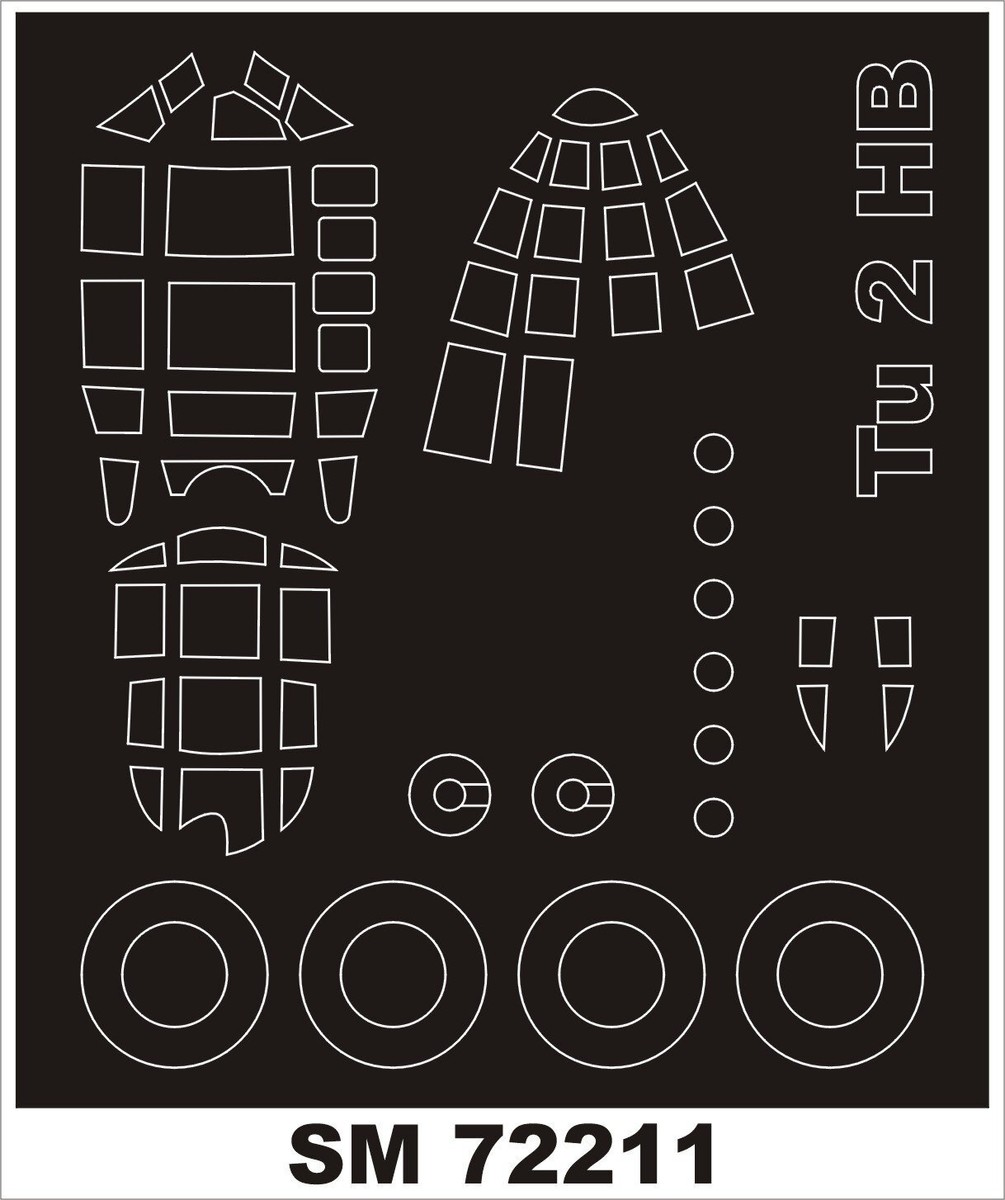 Montex 1/72 canopy masks for the Tu-2 by Hobby Boss - SM72211 Montex 1/72 canopy masks for the Tu-2 by Hobby Boss - SM72211
