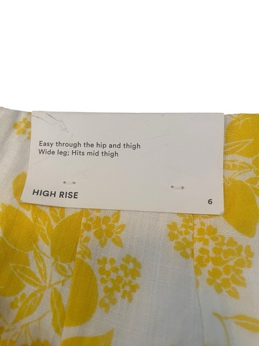 Ann Taylor Größe 6 gelb weiß Blumenmuster hoher Bund Stoffshorts - Bild 4 von 4