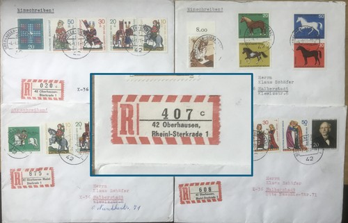 0188 Bund/Berlin Lot Einschreiben aus " 42 Oberhausen-Sterkrade"