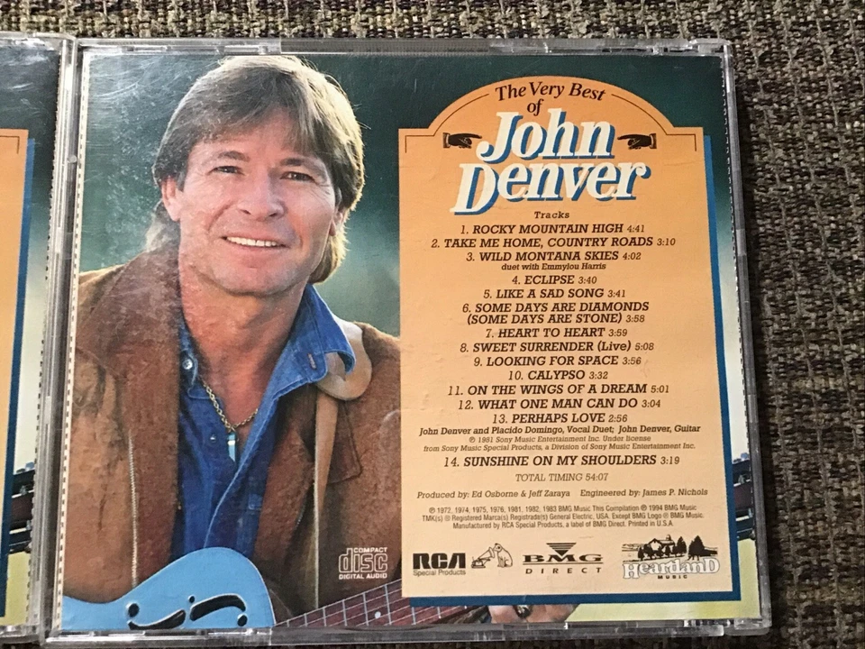 THE VERY BEST OF JOHN DENVER 2-CD SET OOP 1994 HEARTLAND PRINT 30TRX - Image 3 of 4