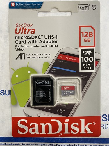 128GB SanDisk micro SD SDXC Card UHS-1 A1 100MB/s Ultra 128G Class 10 - Picture 3 of 4