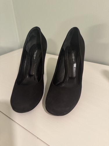Beautiful Dolce & Gabbana Black Suede Round-Toe Pumps – Size 39 - Picture 7 of 10