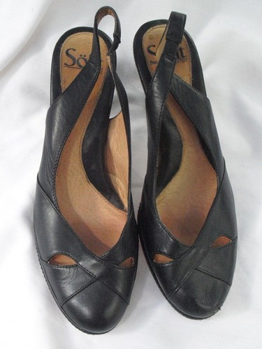 TACONES DE CUERO NEGRO ~ Mujer talla 7.5N ~ Tela - Imagen 2 de 4