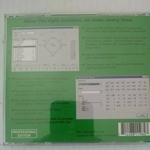 Baseball Manager V3 Professional Ed-Windows software-Administración de equipos/estadísticas-2003 - Imagen 2 de 6
