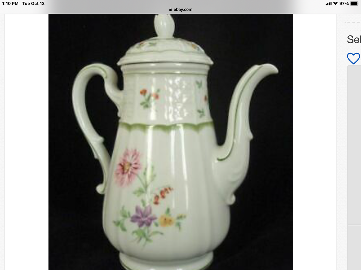 HEINRICH Germany H&C White Floral CHAMBORD Pattern China COFFEE 