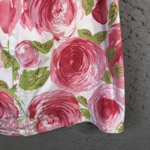Susan Bristol Skirt Women 8 Pink White Pebbled Floral Peonies Feminine Art - Picture 11 of 14