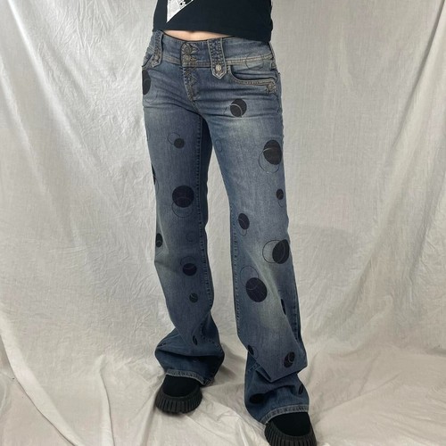 john Galliano low rise flared jeans women new tag denim italy size w 28 - Picture 7 of 8