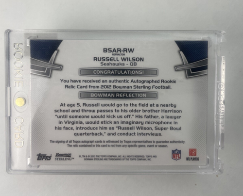 Bowman Sterling Gold Refractors Russell Wilson 2012 RPA 53/66 - Imagen 2 de 2