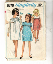 SIMPLICITY #6379 -Girls and Chubbies One-Piece Dress - cut