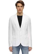  220 A X Armani Exchange Men's Sport Coat Jacket Blazer Linen-Viscose White - 40