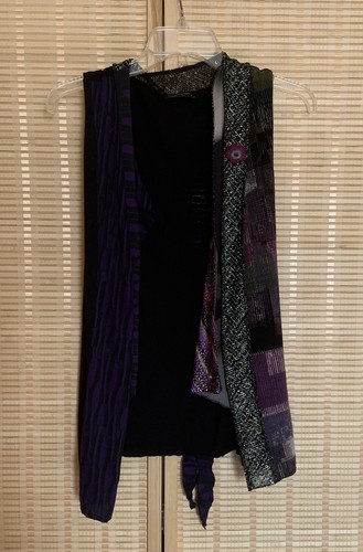 VTG Lee Anderson Asymmetrical Flower Tweed Vest Fairy Cottagecore Vest Sz S - Picture 4 of 9