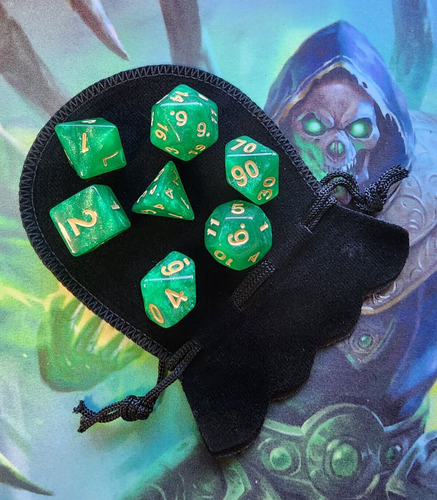 D&D/RPG Polyhedral Dice Set (7pc.) w/ Black Carrying Pouch - Picture 25 of 25