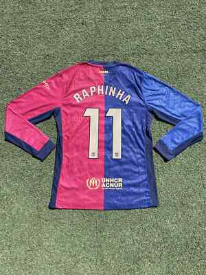 Barcelona Fc Home 24/25 Men's Large Raphinha Long Sleeve Barcelona Fc Home 24/25 Men's Large Raphinha Long Sleeve