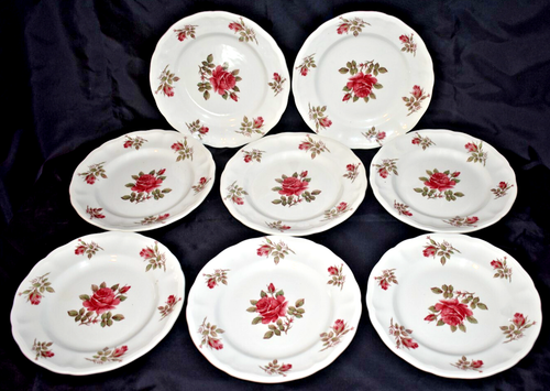 Vintage K&G Luneville France 28 Piece Dinnerware Set Pink Tea Rose Plates Bowls - Picture 7 of 10